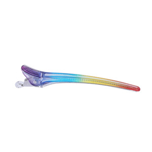 Pinces à cheveux en cristal arc-en-ciel, pinces à bec de canard en plastique de 12 cm pour le coiffage et la séparation des cheveux - Product Image 5