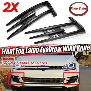 Para VW Golf 7 MK7 2014 2015 2016 2017, Rejillas para Faros Antiniebla Delanteros, Cubierta Decorativa para Faros Antiniebla, Negro Brillante - Product Image 1