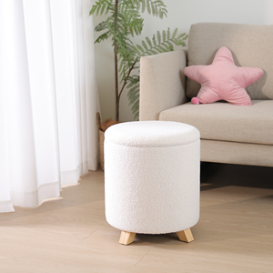 2025 repose-pieds en polaire Teddy de luxe petit <span class=keywords><strong>tabouret</strong></span> pouf avec rangement pour salon - Product Image 3