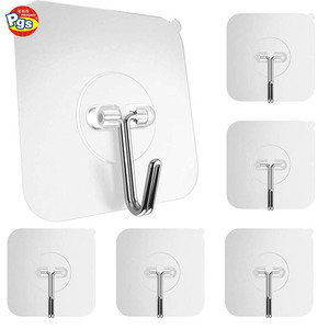 Thần đồng trong suốt liền mạch treo tường tự dính cao su móc chống thấm nước và oilproof nhựa móc đường sắt cho đồ lặt vặt - Product Image 6
