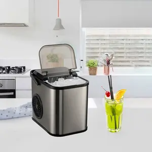 Máquina para hacer cubitos de hielo portátil OEM Etiqueta Privada DIXU, máquina para hacer hielo compacta rápida, 15kg por día para el hogar/la oficina/el bar