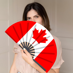 Abanicos Plegables de Bambú con la Bandera de Canadá al por Mayor, Abanico de Mano para Carnaval, Boda, Festival, Fiesta, Agencia de Viajes - Product Image 3