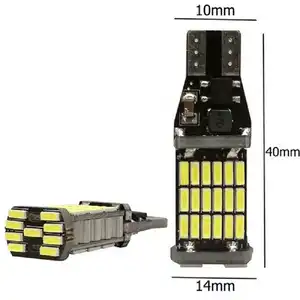 T15 LED Light W16W 4014 45smd Super Bright Reversing Lights 12v-24v White Red Amber Canbus Bulb For Car Ampoule LED T15