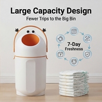 Poubelle à couches anti-odeur en plastique pour bébé, bac à déchets pour couches pour la maison et la crèche