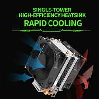 Refroidisseur de processeur 21 dB ultra silencieux, durée de vie de 60 000 heures, ventilateur 4 broches 1800 tr/min, TDP 100 W pour ordinateur de bureau Intel AMD
