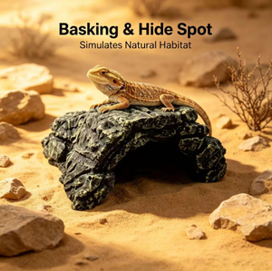 Abri en résine pour reptiles, imitation pierre naturelle, décoration de terrarium pour <span class=keywords><strong>tortue</strong></span>, gecko et dragon barbu - Product Image 5