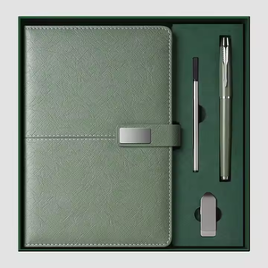 <span class=keywords><strong>Promo</strong></span> grosir bisnis mewah disesuaikan PU kulit A5 Notebook Set hadiah dengan pena, USB Drive - Product Image 2