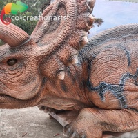 Triceratops animatronique 3D réaliste grandeur nature, modèle de simulation pour attraction de parc à thème extérieur