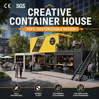 Op maat gemaakte creatieve, milieuvriendelijke, duurzame containerwoning, moderne prefab winkel, café, bar, modulaire woning, pop-up restaurant