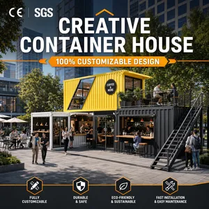 Casa Contenedor Creativa Personalizada, Tienda Prefabricada Moderna, Cafeterí<span class=keywords><strong>a</strong></span>, Bar, Casa Contenedor Modular, Restaurante Emergente, Sala de Exposiciones - Product Image 1