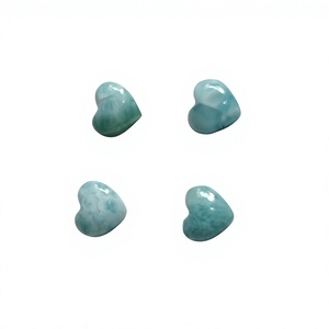 Pierre précieuse naturelle en larimar en forme de cœur, faite à la main, 10 mm, formes mélangées, certifiée IGI, MANGALMAY CORPORATION Rajasthan, pour ensemble de bijoux - Product Image 1