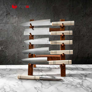 Manche en ivoire artificiel blanc 3 revêtements en acier composite HAP-40 acier Gyuto couteaux de chef ensemble de couteaux de cuisine <span class=keywords><strong>japonais</strong></span> - Product Image 2