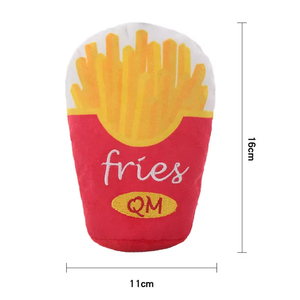 Juego de juguetes de peluche para perros con sonido, diseño de Corgi Teddy, para mascotas, con temática de pollo frito y hamburguesas, en formato de cubo familiar - Product Image 3