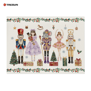 Ensemble de sets de table de Noël de style nordique, fabriqués à la machine, lavables, isolants, en lin, à motif uni, pour la décoration de la maison - Product Image 4