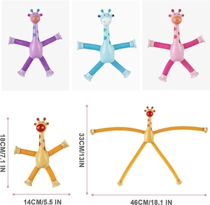 Großhandel Kinder pädagogisches Spielzeug <span class=keywords><strong>LED</strong></span> Teleskop-Saugnapf Giraffe Roboter-Spielzeug sensorische flexible Röhren Kinder Dekompression-Spielzeug
