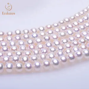 Wholesale 8-9 A+ White Color Near Round Freshwater Pearl Beads Strand Of Women
