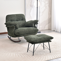 Fauteuil à bascule moderne et populaire pour salon avec repose-pieds, ensemble de fauteuils de salon en tissu doux, fauteuil à bascule individuel relaxant