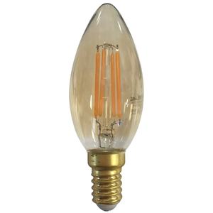 Lampada LED a filamento tipo candela 4W E14 dorata, ideale per ambienti decorativi e risparmio energetico. - Product Image 1