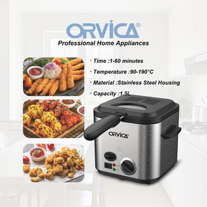 ORVICA Friteuse carrée grande capacité pour la maison, en acier inoxydable, pour frites et poulet frit, tout-en-un - Product Image 3