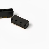 Bloc de connecteurs RJ45 8 ports, connecteur Ethernet femelle, montage sur circuit imprimé, boîtier en plastique, contact en laiton