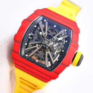 Reloj Mecánico Automático Deportivo para Hombre, Lujoso y Moderno, con Correa de Goma Calada, Tourbillon, Fibra de Carbono Roja, Resistente al Agua - Product Image 2