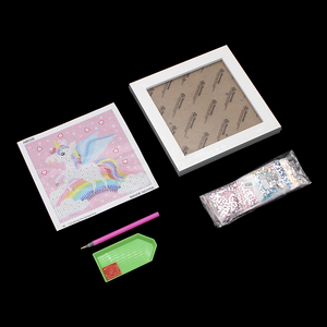 Cute Animal Little Fly Horse Photo Framed Diamond Painting Kit per bambini Diy 5d Diamond ricamo Home Wall Hanging Picture - Product Image 2