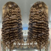 Perruques bouclées ondulées profondes couleur rouge 99J en gros, cheveux humains alignés sur les cuticules, sans colle, perruque frontale en dentelle HD transparente 13x6 pour revendeurs