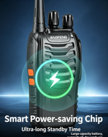 Radio bidirectionnelle portable UHF cryptée longue portée 888S A08C 430-440 MHz pour la sécurité des entrepôts et des hôtels