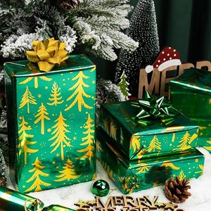 Christmas Wrapping <b>Paper</b> Gold Foil Wrapping <b>Paper</b> Elegant green Christmas tree <b>pattern</b> wrapping <b>paper</b> Vintage Wrapping <b>Paper</b> - Product Image 1