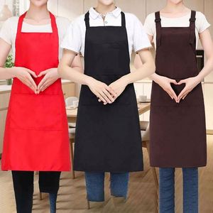 Hot Sale Waterproof Oil Proof Custom <b>Apron</b> Black BBQ <b>Kitchen</b> <b>Apron</b> with Pockets - Product Image 2