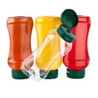 In Magazzino BPA LIBERO 12 once A Testa In Giù Spremere Ketchup Bottiglia In PET con Tappo Flip Top Bottiglia di Condimento di Plastica