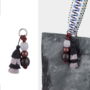 QYS Bohemian Tassel Keychain Pink Ball <b>Bag</b> Charm Lightweight Boho <b>Key</b> <b>Ring</b> Women's Holiday Gift - Product Image 5