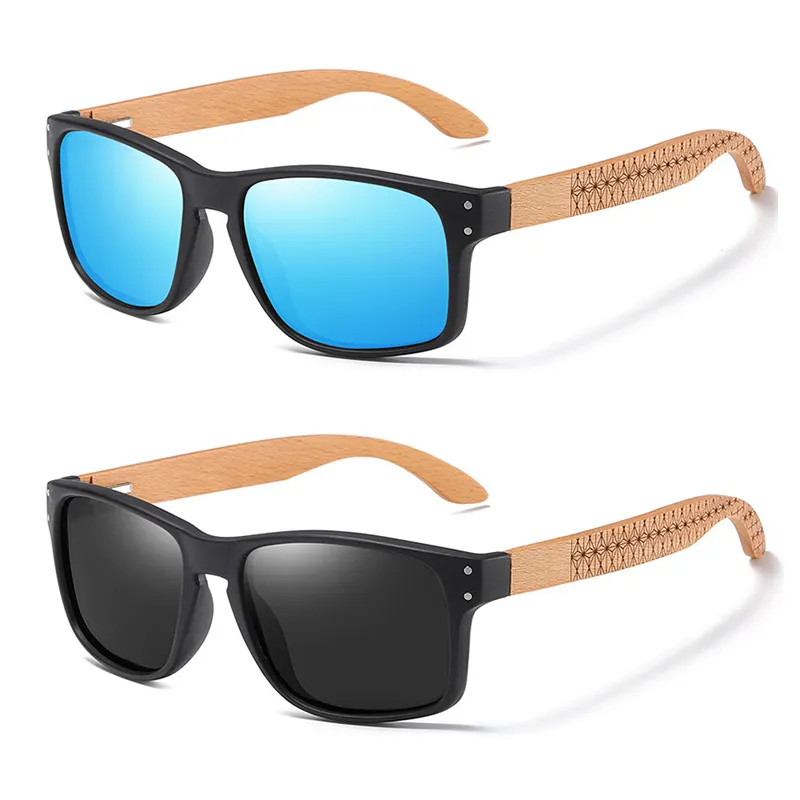 مصمم نظارة شمسية خشبية للرجال الفاخرة العلامة التجارية الخيزران اليدوية النساء 2022 ظلال جودة عالية الاستقطاب نظارات