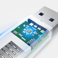 Venta Directa de Fábrica, Lector de Tarjetas USB 3.0 2 en 1, Ranura Doble, Convertidor de Tarjetas de Memoria de Alta Velocidad con Luz LED Azul para PC y Laptop