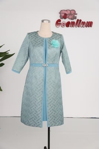 Vente directe usine – Nouvelle robe de cérémonie élégante pour femme, style floral, avec veste longue, pour grandes tailles - Product Image 5