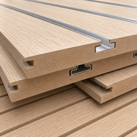 Panneau mélaminé E0 E1 18 mm rainuré MDF blanc grain noyer résistant à l'humidité pour présentoir mural moderne de magasin de meubles