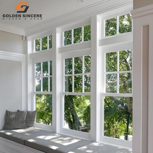 Fenêtre à guillotine double moderne GS coulissante en aluminium vitré rupture thermique ouragan insonorisé villas type de fenêtre en verre - Product Image 4