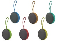 Haut-parleur portable sans fil KENUO en tissu imperméable, mini haut-parleur Bluetooth rond pour l'extérieur avec sangle