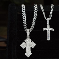 Personnalisé Hommes Hip Hop Personnalité Rappeur Bijoux 925 Argent Baguette Moissanite Diamant Pendentif Rond