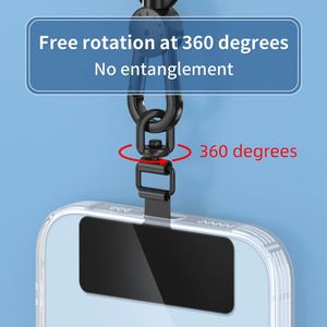 Universal Stainless Can Rotate Steel Slip D-Ring Mobile Phone Strap Lanyard Patch in Rope Shape Metal <b>Clip</b> Phone Tether Tab - Product Image 2
