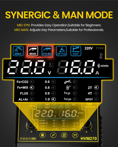 Machine à <span class=keywords><strong>souder</strong></span> HITBOX HVM270 6 en 1, 5 kg, <span class=keywords><strong>MIG</strong></span> synergique 50/60 Hz, découpe <span class=keywords><strong>plasma</strong></span>, <span class=keywords><strong>TIG</strong></span>, MMA pour soudeurs <span class=keywords><strong>MIG</strong></span>, machine 6 en 1 pour soudeurs <span class=keywords><strong>MIG</strong></span> - Product Image 4