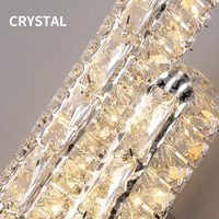 Lampe murale LED en acier inoxydable et cristal, design moderne et élégant, dorée, pour intérieur, salon, avec télécommande, en verre