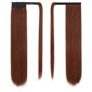 Clip en la extensión <span class=keywords><strong>de</strong></span> la cola <span class=keywords><strong>de</strong></span> caballo Wrap Around Long Straight <span class=keywords><strong>Pony</strong></span> Tail Hair Hairpiece Cabello humano real para mujer - Product Image 2