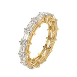 Bague en or 18 carats avec diamant taille émeraude OEM ODM. Or personnalisé 14K 18K 22K. - Product Image 2