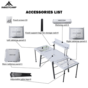 INBESTCAMP Gril Modulaire Transformable et Réglable pour <span class=keywords><strong>Camping</strong></span>-<span class=keywords><strong>car</strong></span>, Station de Préparation de <span class=keywords><strong>Camping</strong></span> en Plein Air - Product Image 4