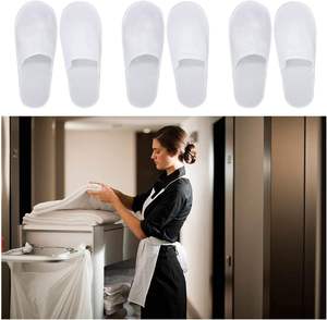 Chaussons en polaire corail unisexes pour adultes, chaussons d'intérieur fermés pour invités, hommes, femmes, maison, mariage, voyage, fête - Product Image 4