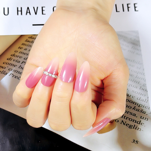 24 <span class=keywords><strong>Uñas</strong></span> Postizas <span class=keywords><strong>de</strong></span> <span class=keywords><strong>Gel</strong></span> 3D con Pedrería Rosa, Estilo Stiletto Mediano, Puntas <span class=keywords><strong>de</strong></span> <span class=keywords><strong>Uñas</strong></span> <span class=keywords><strong>de</strong></span> ABS - Product Image 3