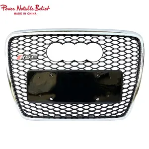 Factory price front car bumper auto grille for audi a6 c6 a6l change to rs6 black silver