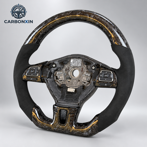 Volante de Cuero y Fibra de Carbono Forjado para Volkswagen Golf6/MK6 GTI R Polo para Passat Scirocco Jetta CC Touran Beetle - Product Image 2