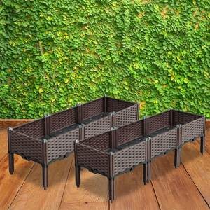 Bac à légumes surélevé Db 120 cm en plastique avec pieds pour légumes, herbes et fleurs, jardinage extérieur - Product Image 3